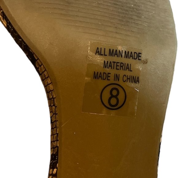 Ankle Strap Sandals Brown Snake Print - Picture 4 of 6